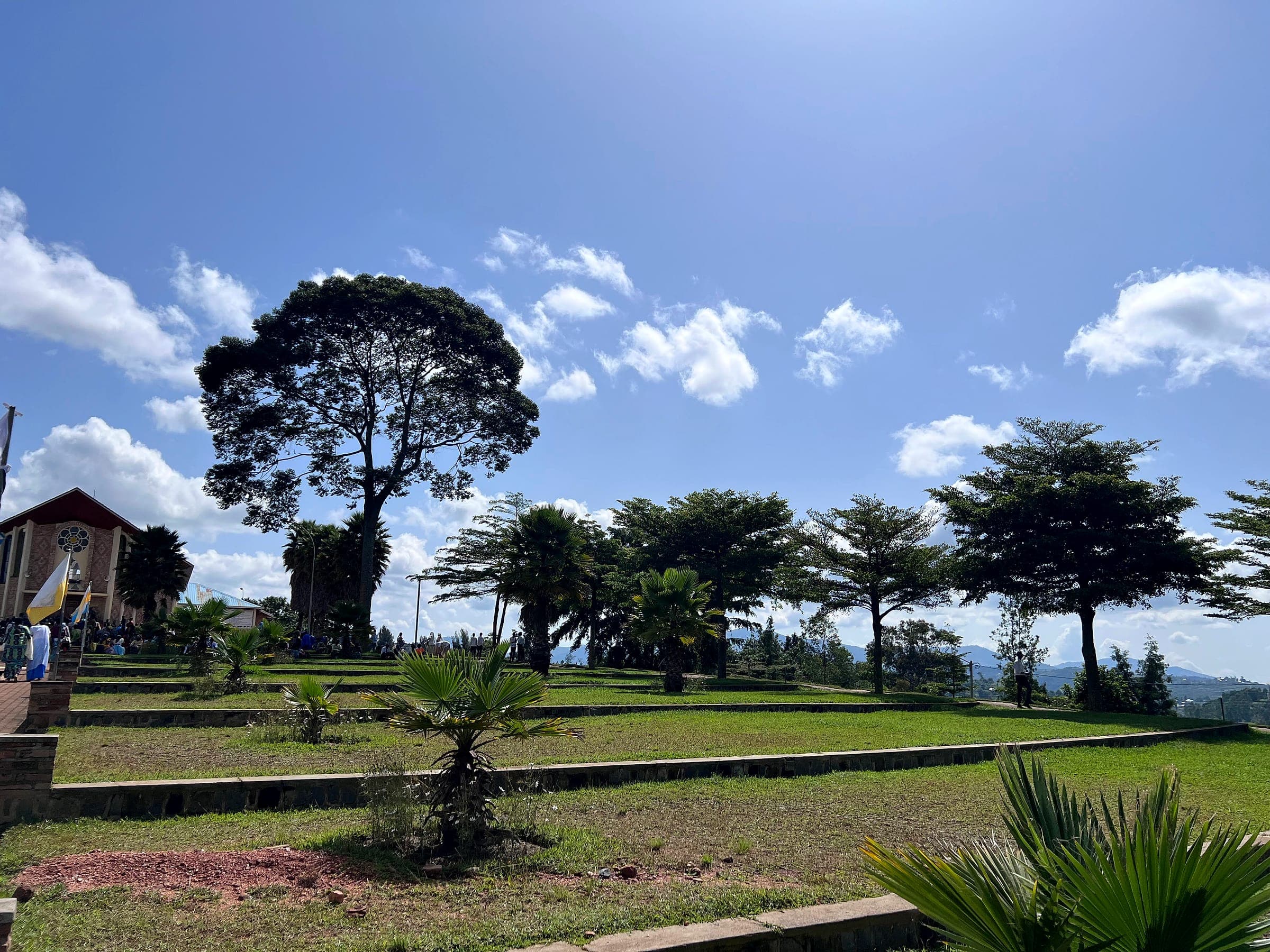 The gardens beside the shrine church at Kibeho